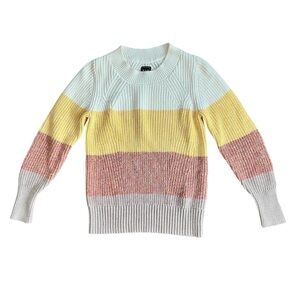 GAP Knit Sweater Crewneck Colorful Striped Heavy Weight Cute Winter Like New XSP